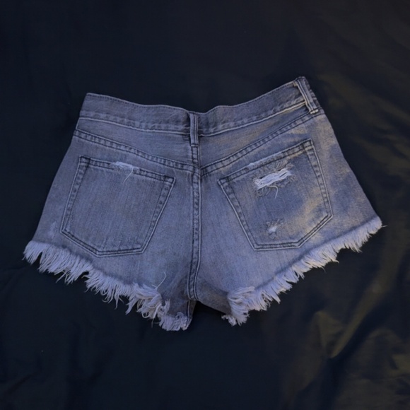 Grey Light Wash Y2k Denim Jean Shorts - Picture 2 of 3